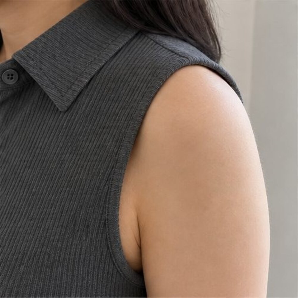 Charcoal Puff Sleeve Top - Picture 5 of 6